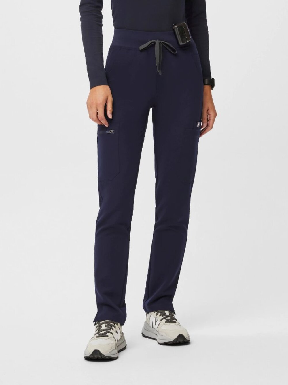 FIGS Women's Straight Leg Ruched Waist Pants